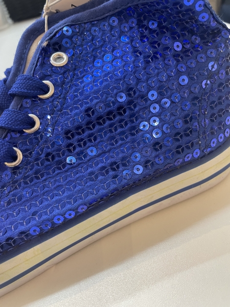 Karnevalsschuhe Schuhe Karneval Pailletten Damen Herren Fasching Karnevalskostüm Blau
